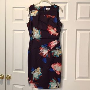 Calvin Klein, size 6 purple floral dress